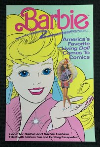 1990 BARBIE Americas Favorite Living Doll 11x17 Comic Promo Poster FVF 7.0