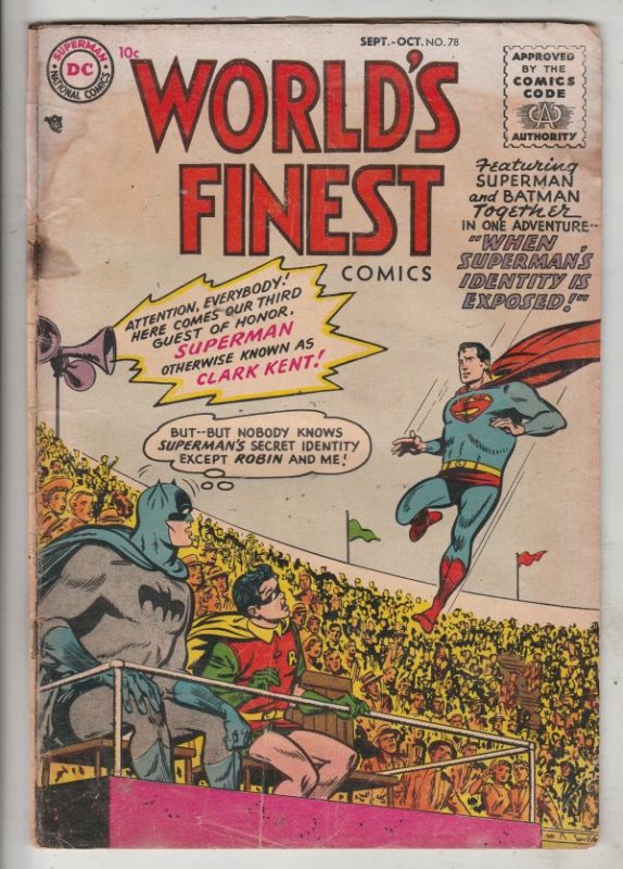 World's Finest #78 (Sep-55) GD/VG Affordable-Grade Superman, Batman, Robin