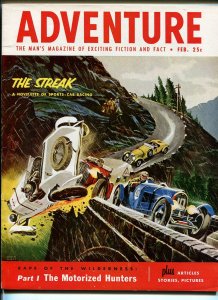 Adventure-2/1954-Herb Mott race crash cover-pulp fiction-Thurston Scott-VF