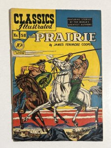 Classics Illustrated #58 The Prairie HRN 60 VG 4.0 First Edition