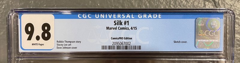 Silk #1 ComicsPro Dave Johnson variant (2015) 9.8 CGC