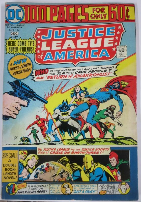 JUSTICE LEAGUE OF AMERICA #114 (DC) December, 1974 VERY GOOD 100 page giant 