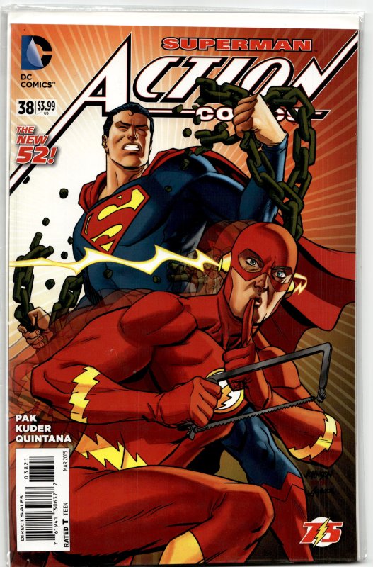 Action Comics #38 Flash Cover (2015) Superman