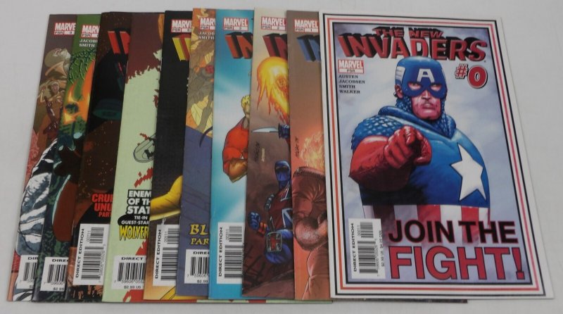 New Invaders #0 & 1-9 VF/NM full set Human Torch Namor Captain America ; Marvel