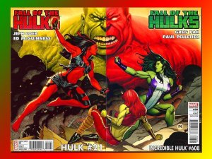 Hulk #21-608 Comic Lot Variant (2010) VERY RARE CHO EXCLUSIVE CVRS! Red She Hulk