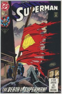 Superman #75 (1987) - 9.4 NM *Death of Superman* 2nd Print 