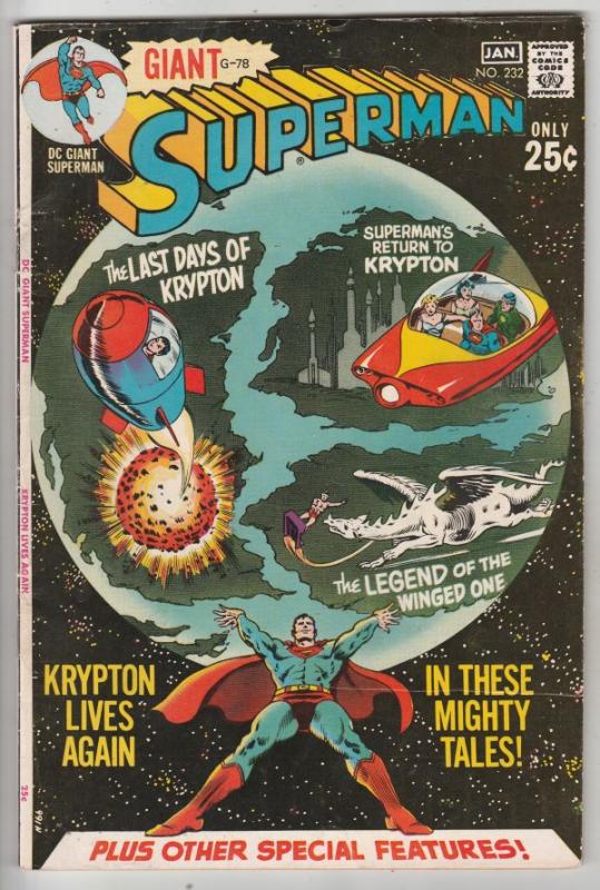 Superman #232 (Dec-70) VF/NM High-Grade Superman, Jimmy Olsen,Lois Lane, Lana...