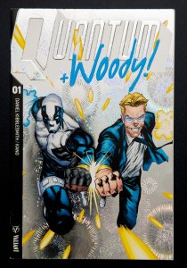 Quantum and Woody #1 (1997) - [KEY] 1st Issue Valiant's Foil Cover -RARE...