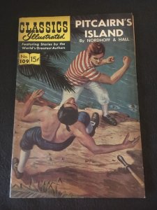 CLASSICS ILLUSTRATED #109: PITCAIRN'S ISLAND HRN 166 VG+ Condition