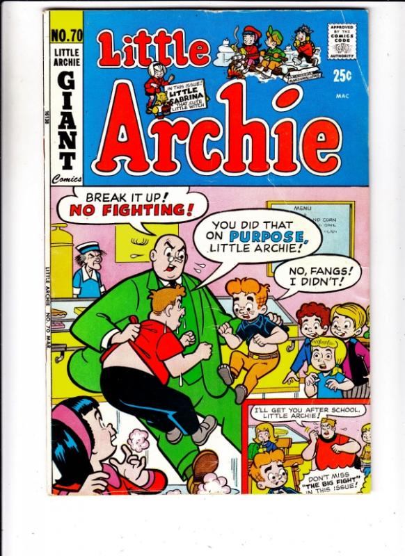 Little Archie #70 (May-72) FN- Mid-Grade Little Archie, Little Veronica, Litt...