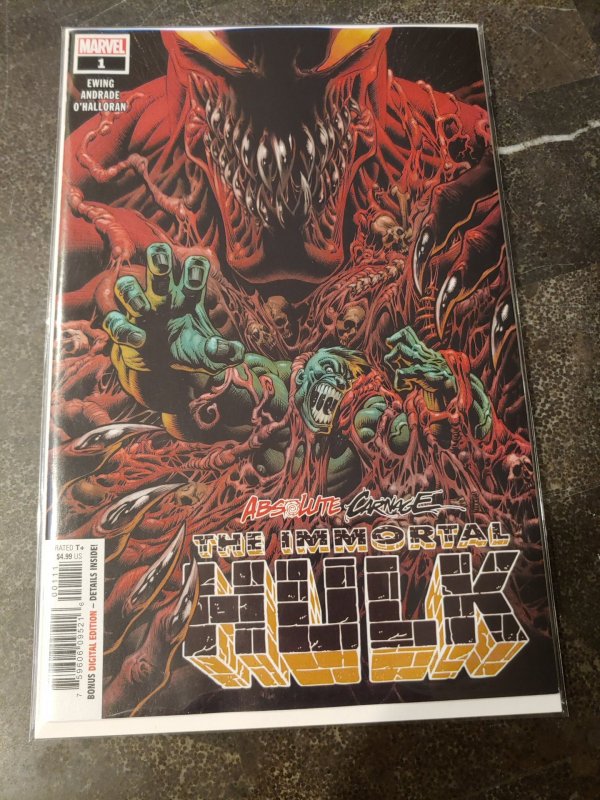 Marvel Comics Absolute Carnage THE IMMORTAL HULK #1 first printing