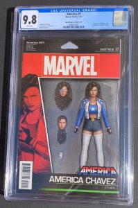 America Chavez #1 (2017) CGC 9.8 JTC Action Figure Variant Cover 1st Solo Series