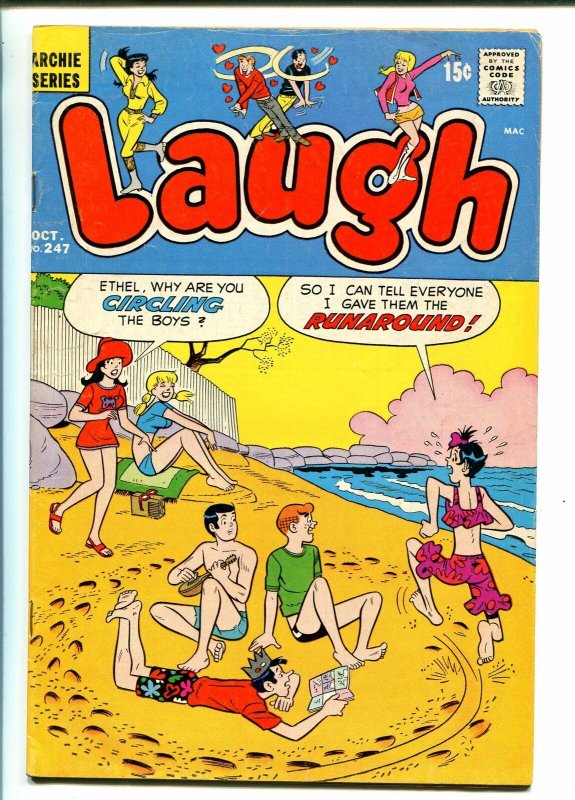 LAUGH #237-1971-MLJ/ARCHIE-SURF BOARDi SWIM SUIT COVER-BETTY-VERONICA-JUGHEAD-vg