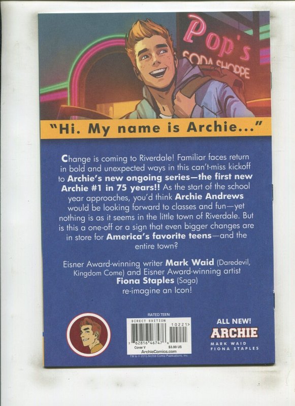ARCHIE VOL. 2 #1 (9.2) VARIANT!! 2015