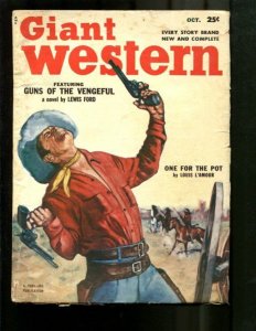 GIANT WESTERN-1953-OCT-LOUIS L'AMOUR-PULP CRIME & VIOLE VG