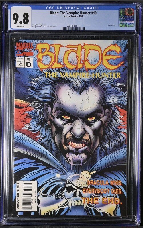 Blade The Vampire Hunter #10 CGC 9.8 WHITE Pgs 1995 Scarce HTF Marvel Key 1 Of 3