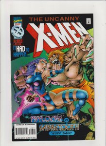 Uncanny X-Men #328 NM- 9.2 Marvel Comics 1996 Psylocke vs. Sabretooth JoeMad Art