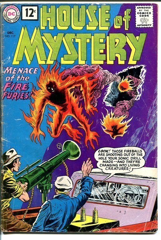 HOUSE OF MYSTERY #117 1961-WILD ALIEN COVER-FIRE FURIES G