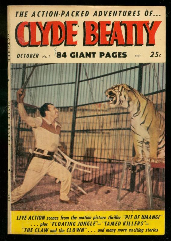 CLYDE BEATTY #1 1953-TIGER COVER-ELEPHANT BC-FILM PHOTO VG/FN