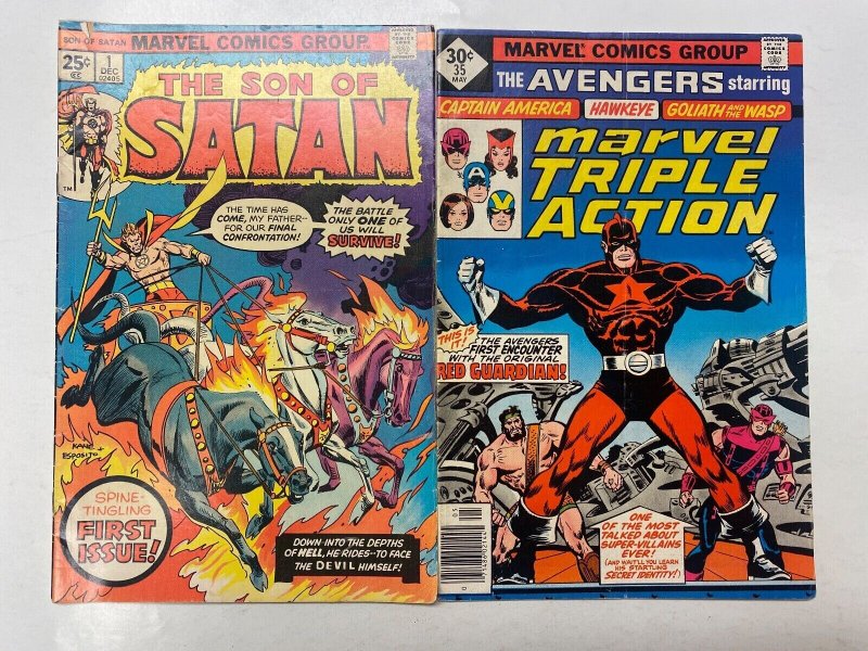 3 MARVEL comic books Son of Satan #1 Marvel Triple Action #35 Dracula #65 4 KM11