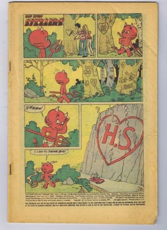 Hot Stuff Sizzlers #48 ORIGINAL Vintage 1972 Harvey Comics (Coverless)