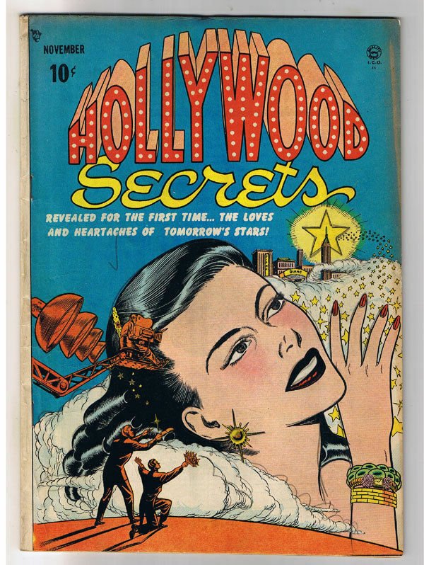 HOLLYWOOD SECRETS #1, VG+, Bill Ward, 1949, Golden Age, Pre-code
