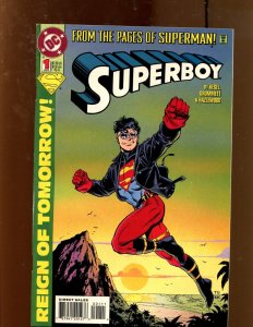 Superboy #1 - Doug Hazlewood Art! (9.0) 1994