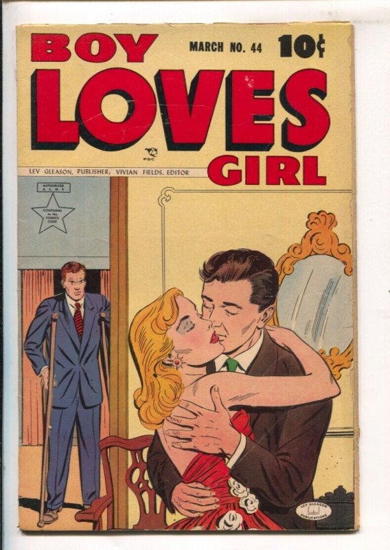 Boy Loves Girl #44 1954-Love triangle cover-Sweet Love comic splash panel -...