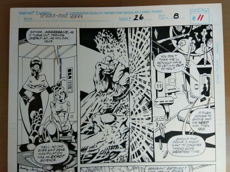 Original Art: Joe St. Pierre - Spider-Man 2099 #26 pg 11 Palmiotti inks