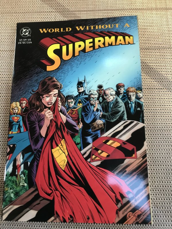 WORLD WITHOUT SUPERMAN TPB : DC 1993 1st print NM-; Funeral for a Friend story