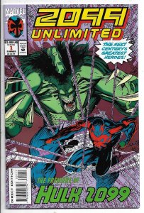 2099 UNLIMTED 1st APPEARANCE HULK 2099 #1 DOUBLE SIZE UNREAD NM   n180x