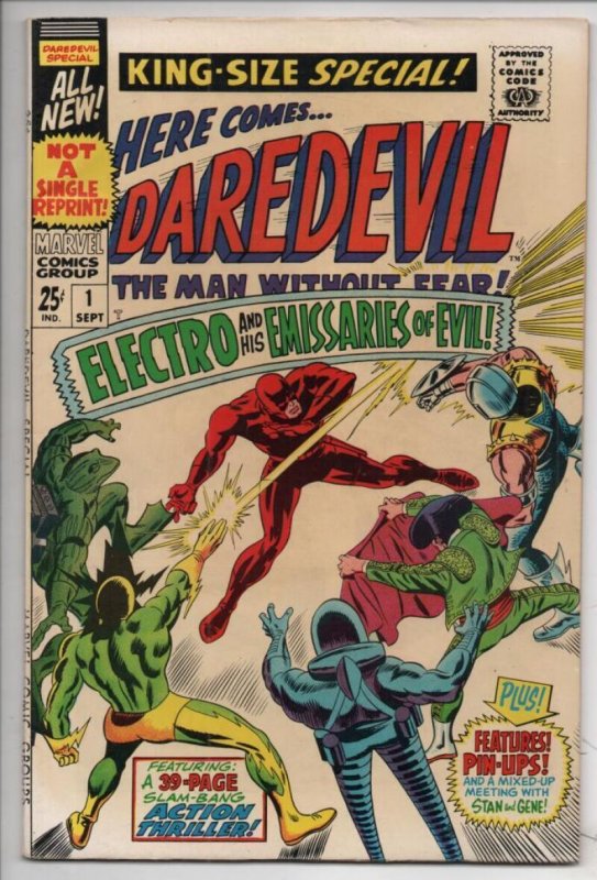 DAREDEVIL #1 King-Size Annual Special, VF+ Electro, Leap Frog, Stiltman, 1967