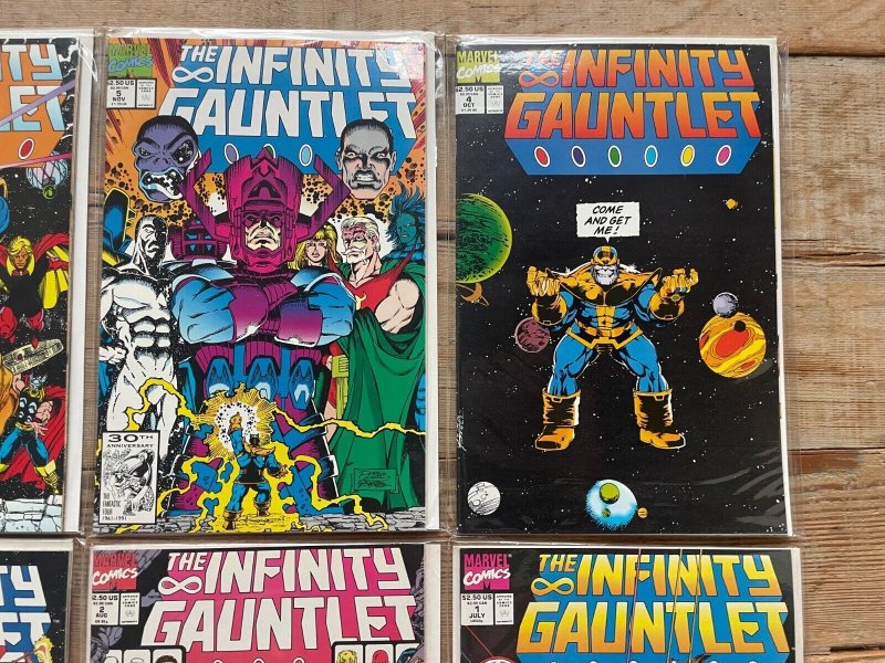 The Infinity Gauntlet Complete Marvel Comics Ser # 1 2 3 4 5 6 NM Thanos 12 J871