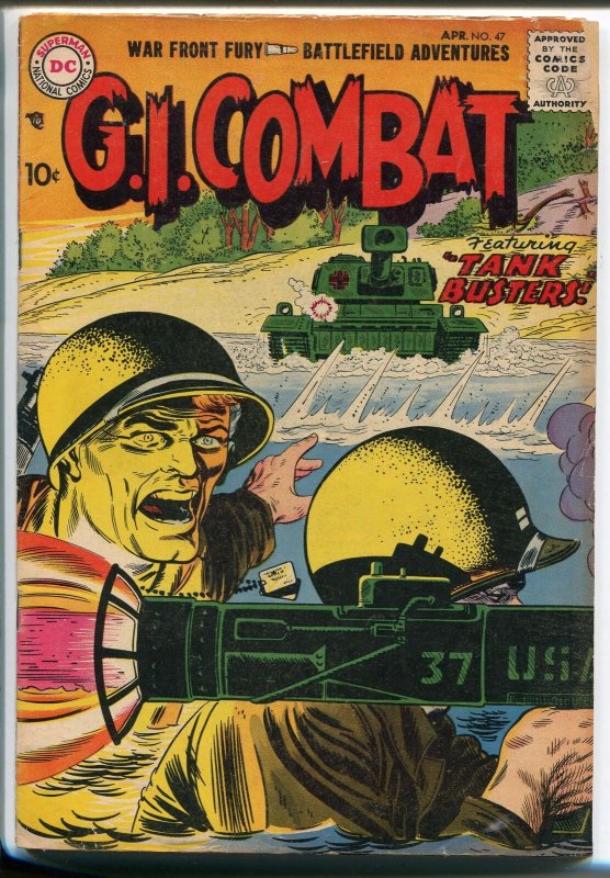 G.I. COMBAT #47 1957-DC-TANK BUSTERS-RUSS HEATH-QUALITY PUBS-vg