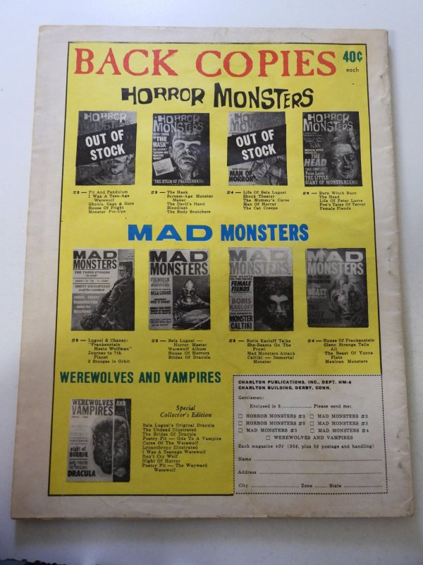 Horror Monsters #6 GD+ Condition cover detached