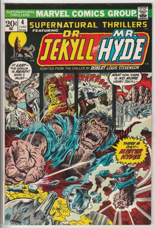 Supernatural Thrillers #4 (Jun-73) VF+ High-Grade Dr. Jekyll, Mr. Hyde