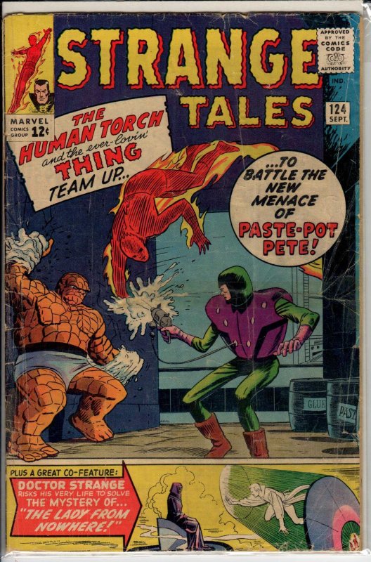 Strange Tales #124 (1964) 1.0 FR Qualified - Tape / paint on back cover