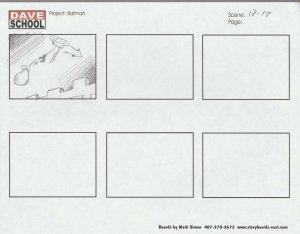 2004 LEGO BATMAN Storyboard Art by Mark Simon VF 8.0 Batman Copter Scene 18-17