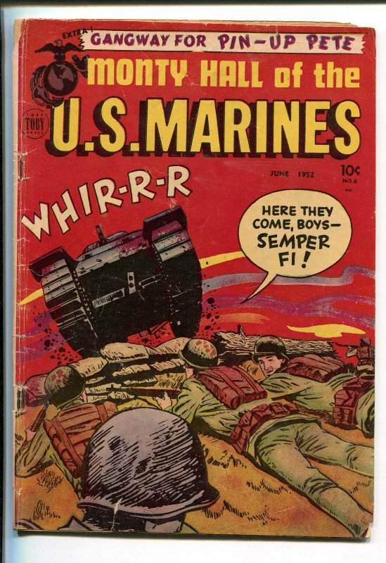 MONTY HALL OF THE U.S. MARINES #6 1952-TOBY-PIN UPS-KOREAN WAR-vg minus 