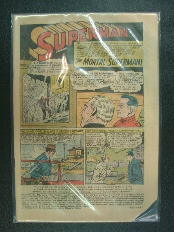 Superman #160 1963 Silver Age Comic Coverless & Corner Less DC Comics