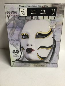 Kabuki Tigerlily Mask Hand Painted Ceramic Mask Moore Creations