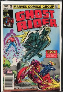 Ghost Rider #71 Newsstand Edition (1982) Ghost Rider