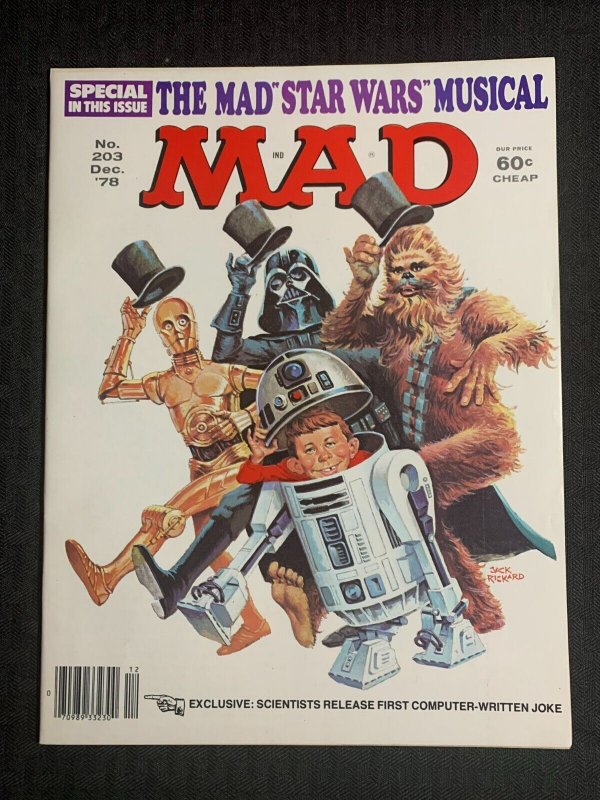 1978 MAD Magazine #203 FVF 7.0 Alfred E Neuman / Star Wars Musical / Sesame St.
