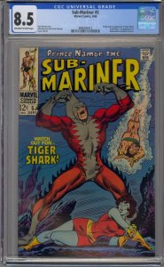 SUB-MARINER #5 CGC 8.5 1968 1ST TIGER SHARK
