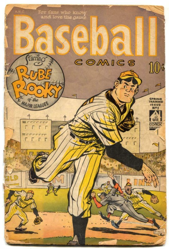 Baseball Comics #1 1949- WILL EISNER ART- Golden Age POOR