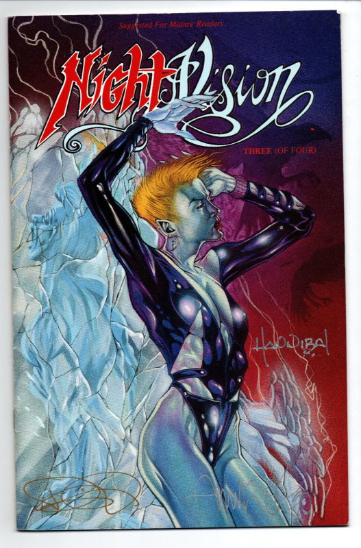 Night Vision #1 2 3 & 4 triple signed set by Quinn/Hannibal/Tim Vigil - Horror 