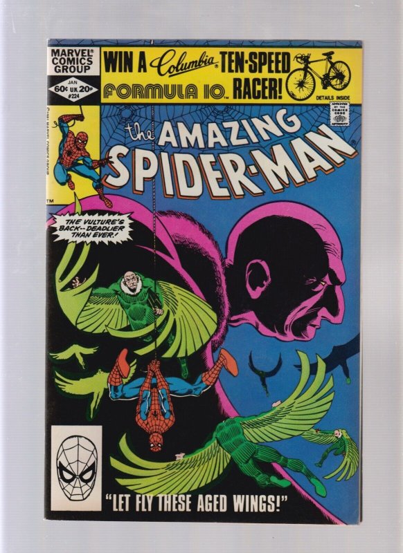 Amazing Spiderman #224 - The Vulture Is Back! (8.0) 1982
