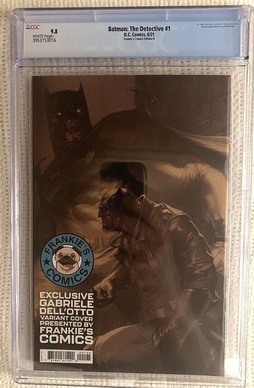 ?~DC ~BATMAN:THE DETECTIVE #1~DELL'OTTO Frankie's Comics B Variant~CGC 9.8~?