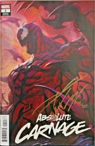 Absolute Carnage 1 Artgerm Variant signed in GOLD Donny Cates  W/COA NM.