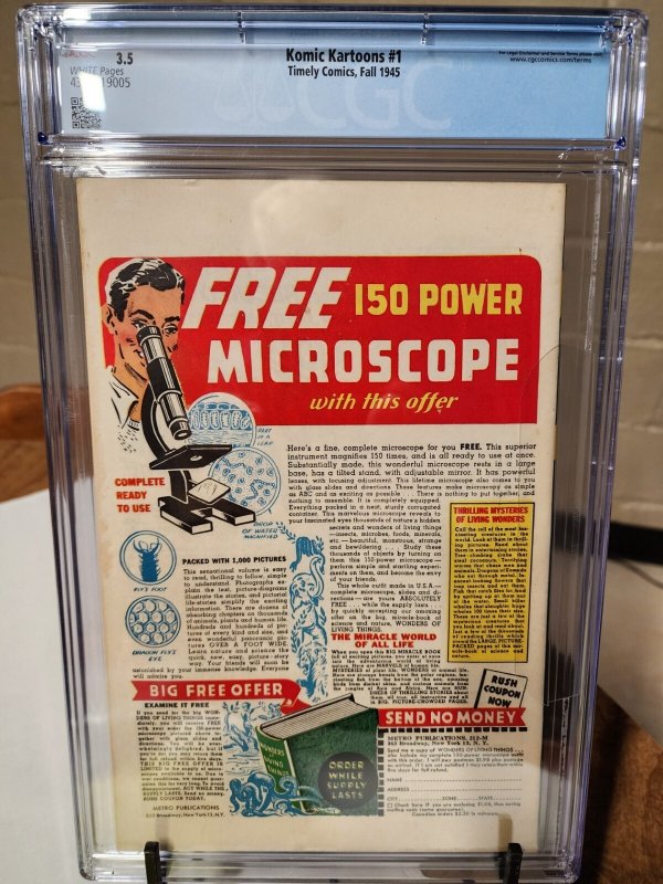 Komic Kartoons #1 CGC 3.5 Fall 1945
